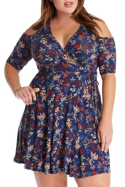 Z-Mandy Cold Shoulder Floral Dress-SOLD-SOLD-Daring Diva Australia