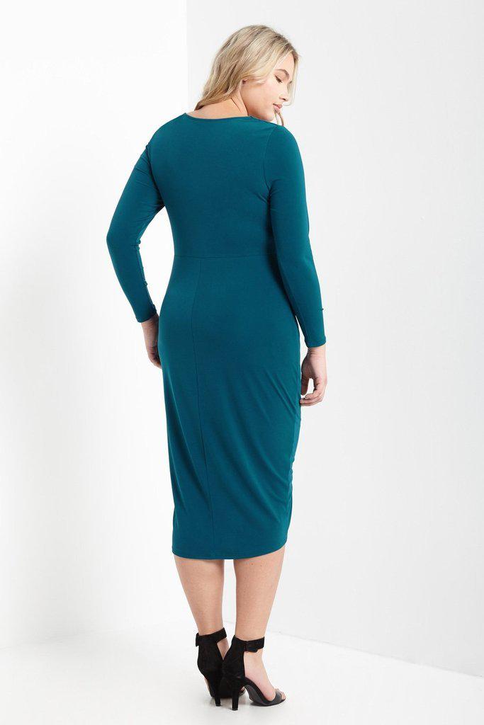 Mandy Front Knot Midi Dress Teal-SOLD-SOLD-Daring Diva Australia