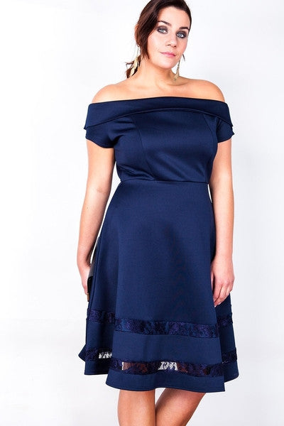 Z-Lace & Satin Flare Dress-SOLD-SOLD-Daring Diva Australia