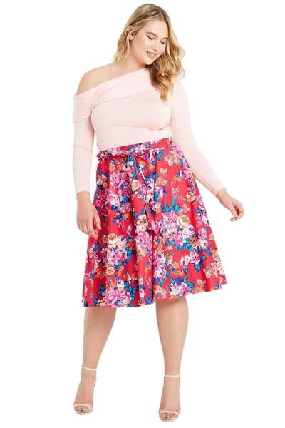 Walk In Garden Skirt-Bottoms-MT-Daring Diva Australia, plus size fashion, plus size clothing, plus size clothing online, plus size womens clothing, daring diva, daring diva australia, plus size womens clothing online, plus size womens fashion, plus size womens fashion online, plus size skirt, plus size summer skirt, plus size tiered skirt, plus size midi skirt, plus size skater skirt, plus size floral skirt, plus size office skirt, plus size formal skirt, plus size casual skirt, plus size pull on skirt