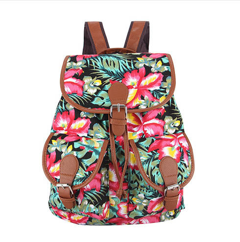 Z-Frangipani Canvas Backpack-SOLD-SOLD-Daring Diva Australia