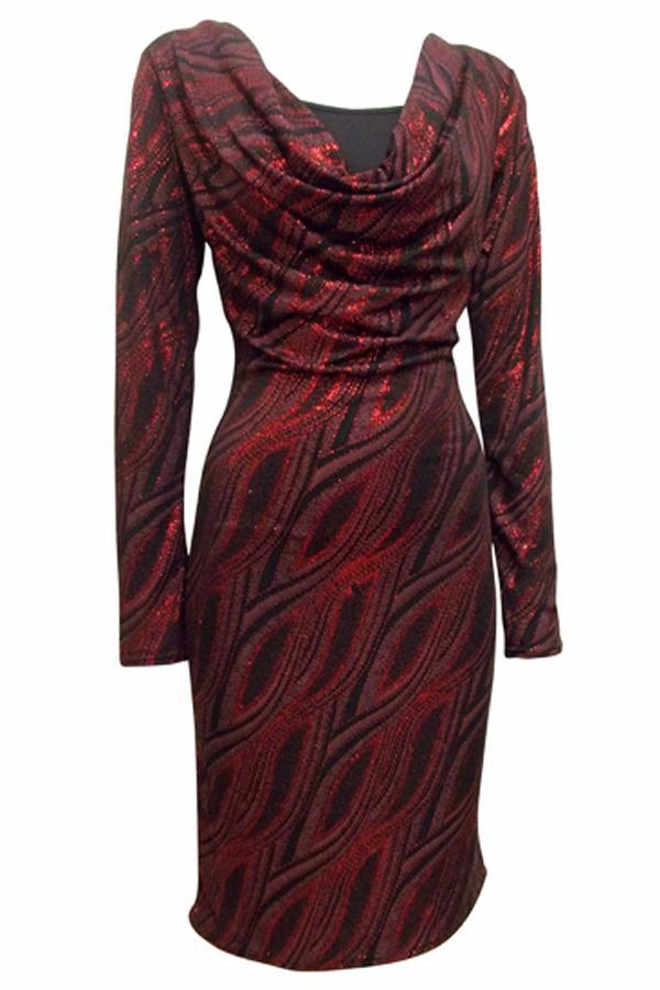 Cowl Neck Glitter Wave Midi Dress-SOLD-SOLD-Daring Diva Australia