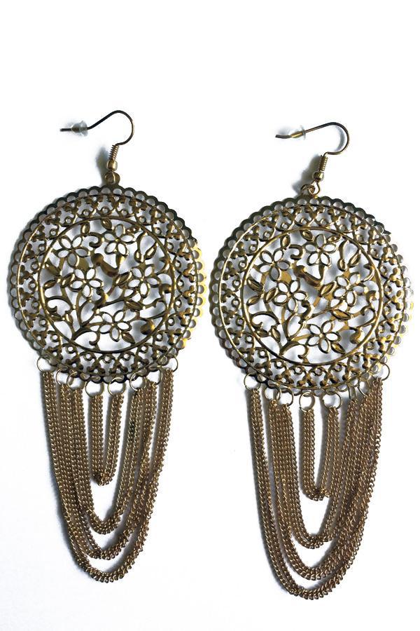 Tassel Design Drop Earrings-SOLD-SOLD-Gold-Daring Diva Australia