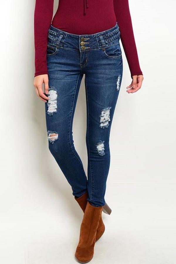 DARK WASH DENIM JEANS-SOLD-SOLD-Daring Diva Australia