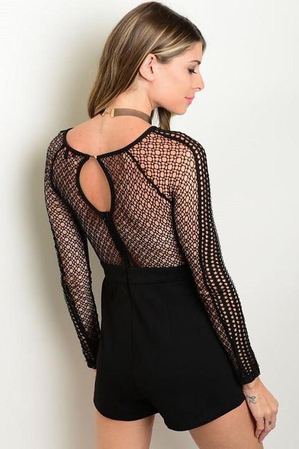 BLACK CUT OUT ROMPER-SOLD-SOLD-Daring Diva Australia
