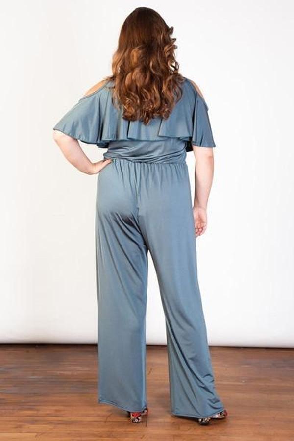 Satin Nights Frill Jumpsuit-SOLD-SOLD-Daring Diva Australia