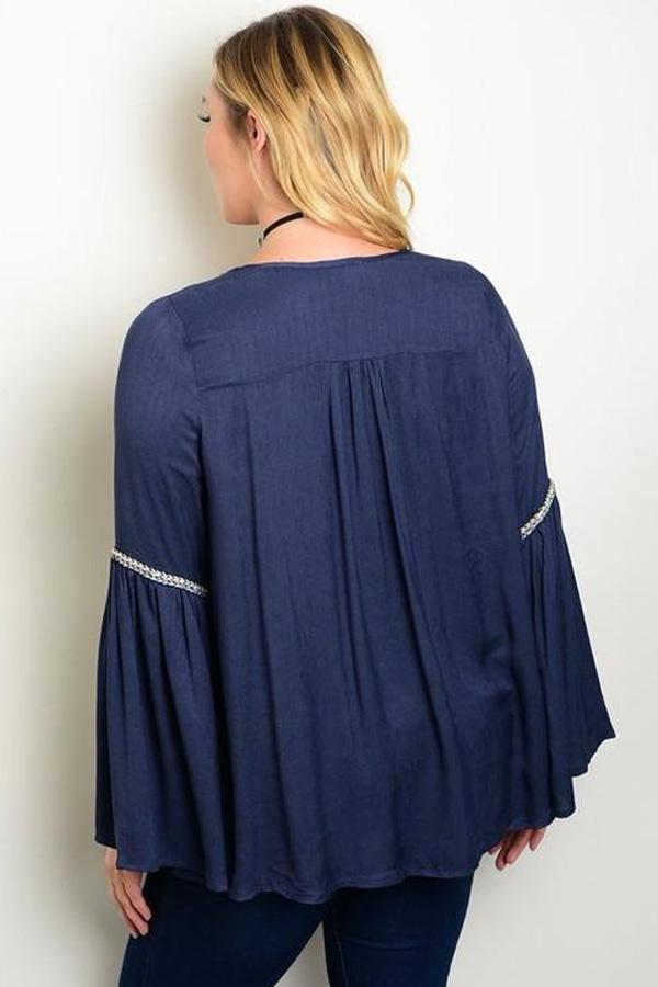 BELL SLEEVE EMBROIDERED TOP-SOLD-SOLD-Daring Diva Australia