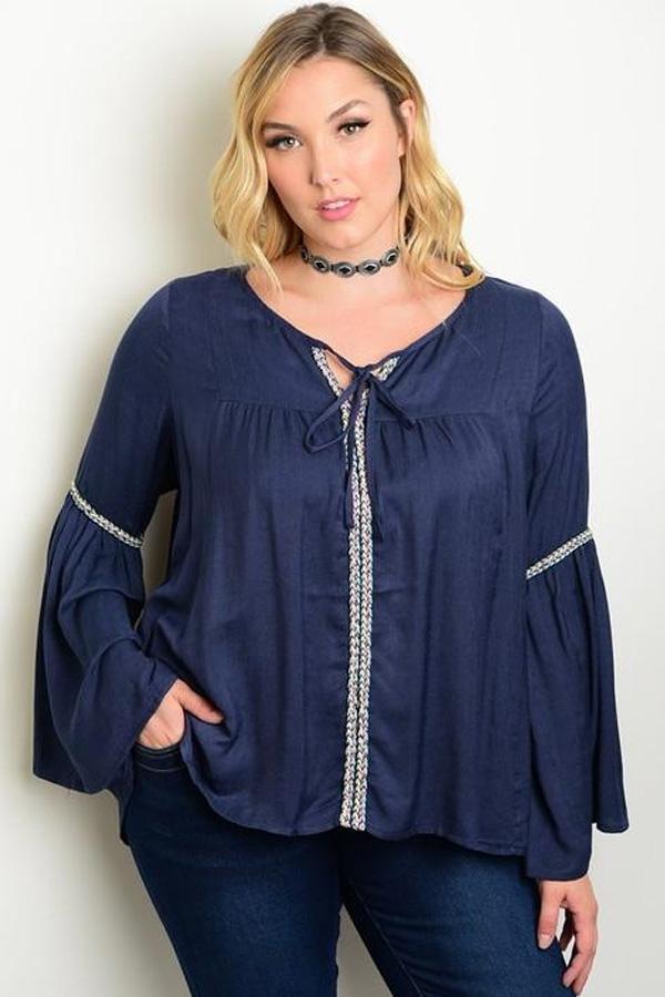 BELL SLEEVE EMBROIDERED TOP-SOLD-SOLD-Daring Diva Australia