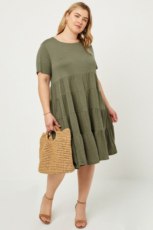 Ribbed Midi Swing Dress