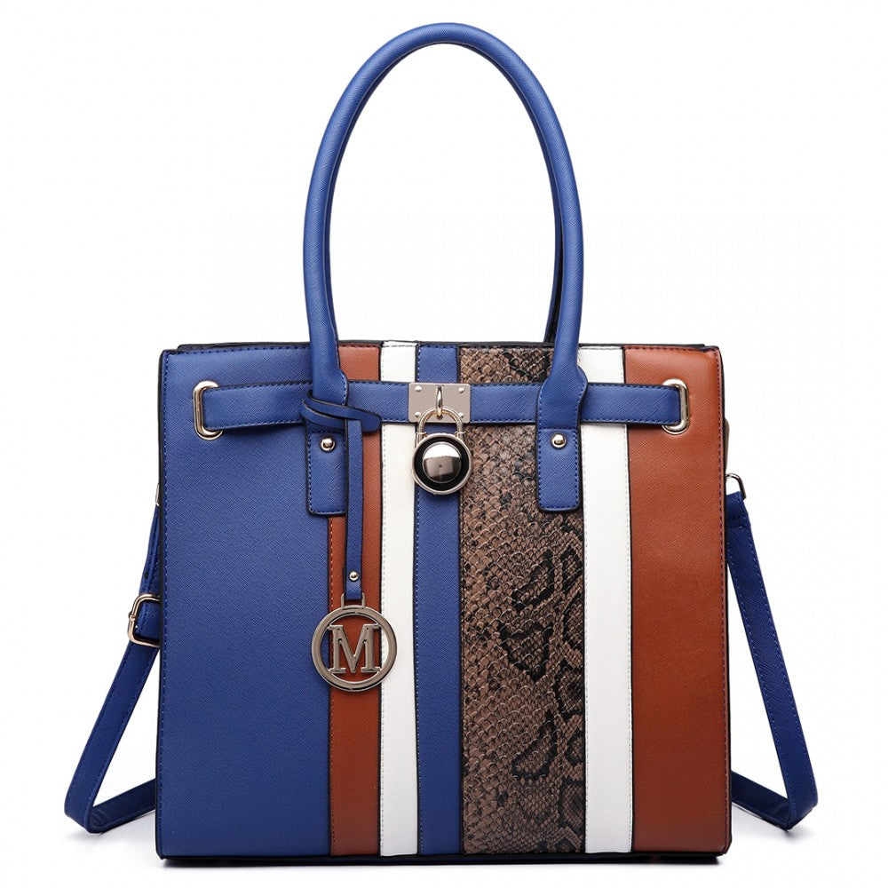 SNAKE SKIN STRIPE HANDBAG