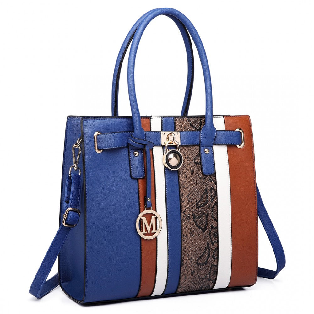 SNAKE SKIN STRIPE HANDBAG