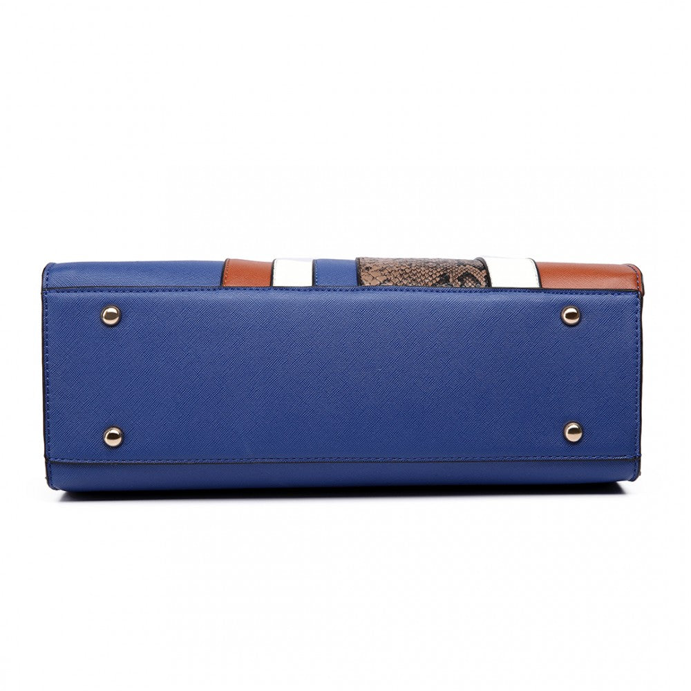 SNAKE SKIN STRIPE HANDBAG