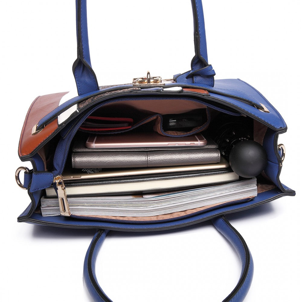 SNAKE SKIN STRIPE HANDBAG