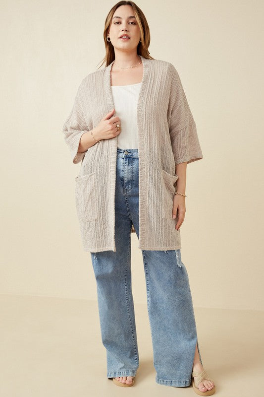 Ribbed Knit Kimono