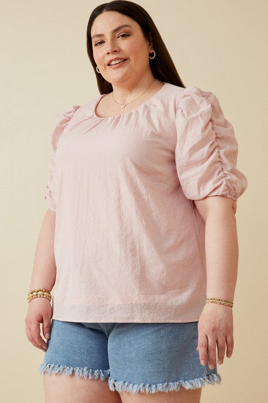 Textured Puff Sleeve Top