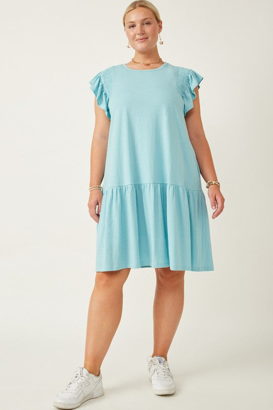 Ruffle Detail Knit Dress