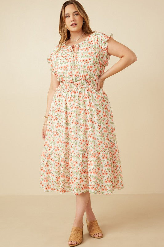 Ruffled Smocked Waist Dress