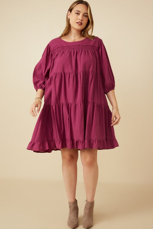 Puff Sleeve Tiered Dress