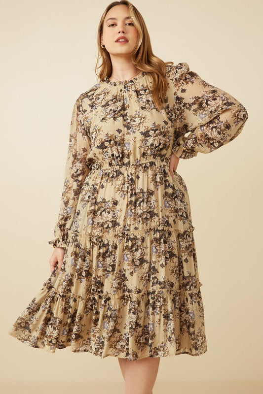 Romantic Floral Tiered Dress