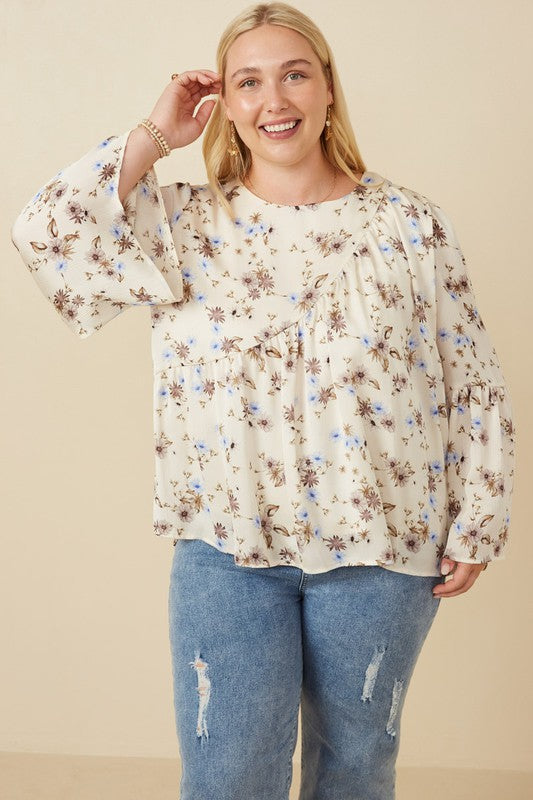 Asymmetric Peasant Sleeve Top