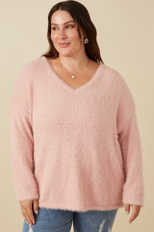 Mohair V Neck Sweater Top
