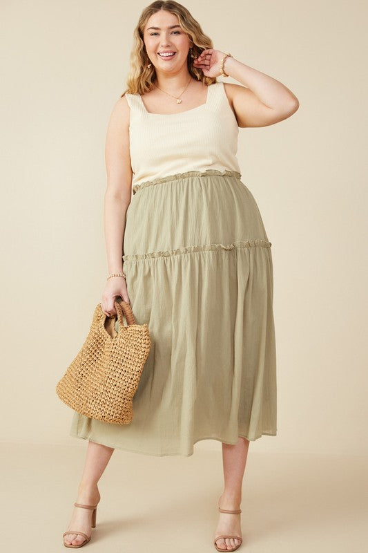 Ribbed Knit Square Tank Dress
