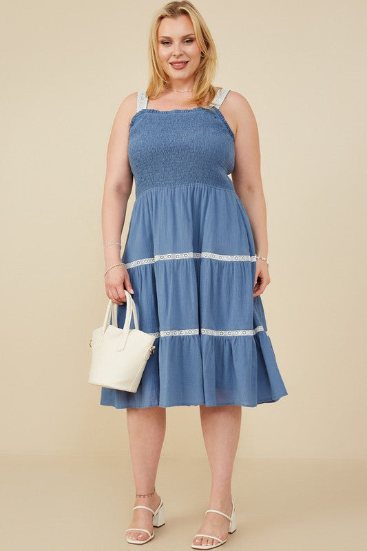 Lace Smocked Tank Dress