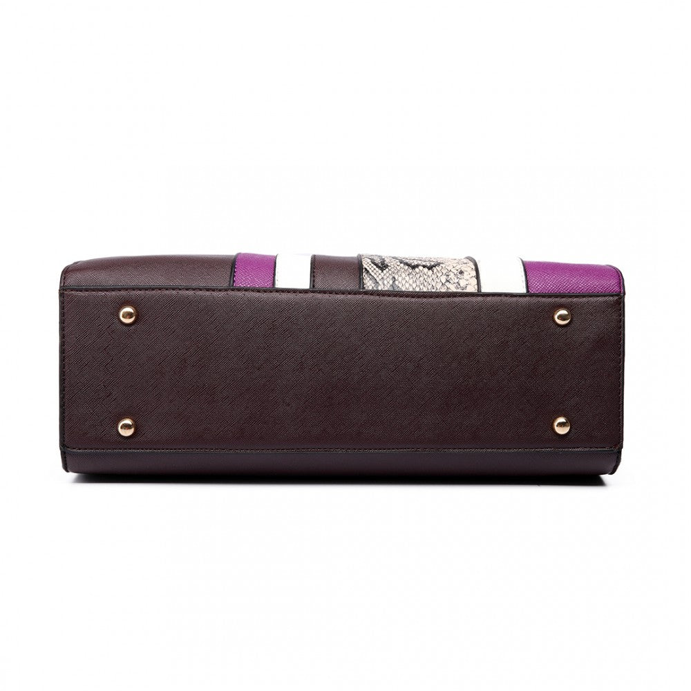 SNAKE SKIN STRIPE HANDBAG