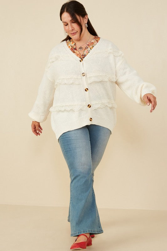 Lace Frilled Cardigan