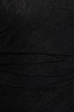 Plus Size Ruched Lace Dress