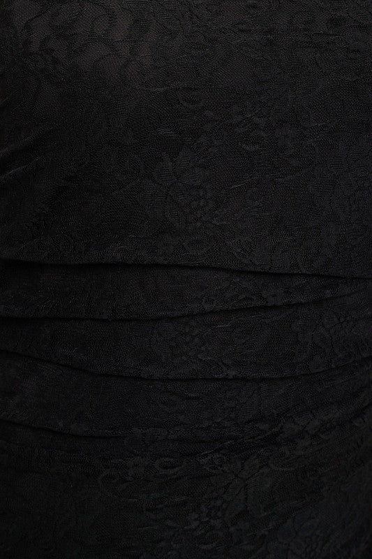 Salena Ruched Lace Dress