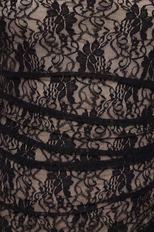 Salena Ruched Lace Dress