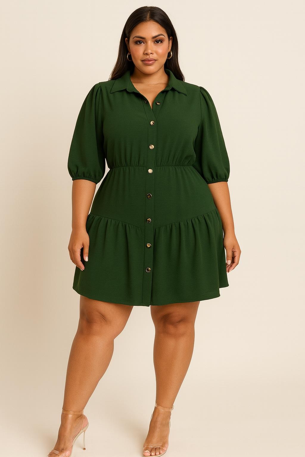 Tiered Charm Shirt Dress