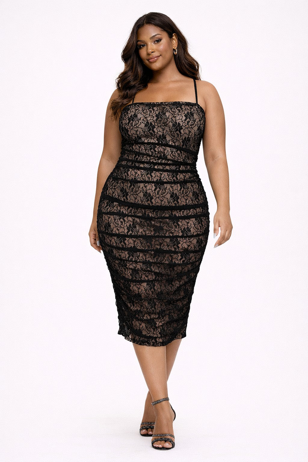Salena Ruched Lace Dress