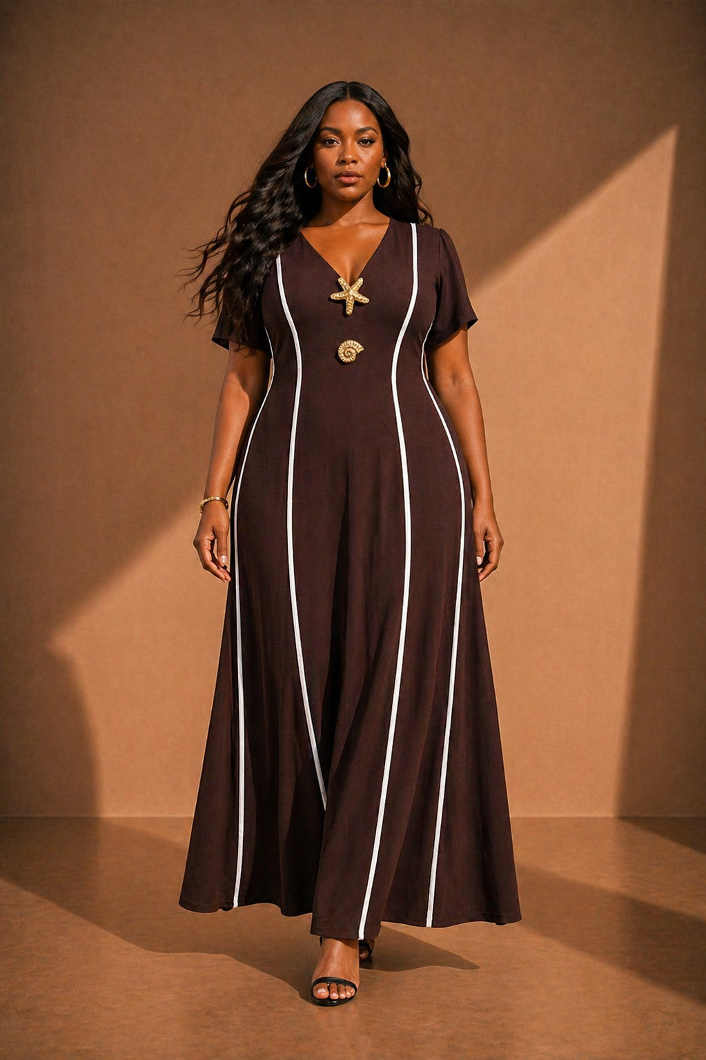 Starfish V Neck Maxi Dress