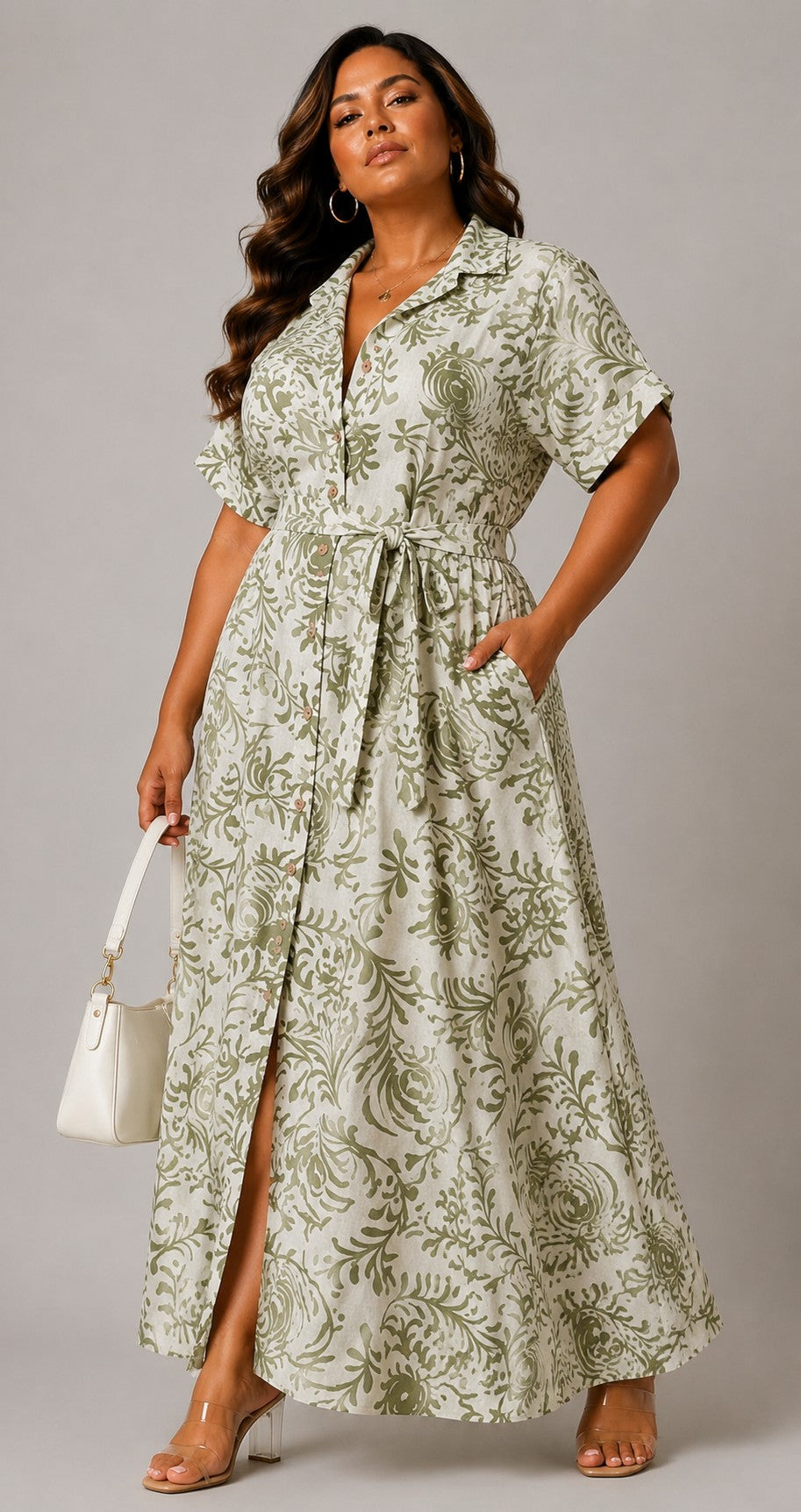 Floral Waist Tie Maxi Dress