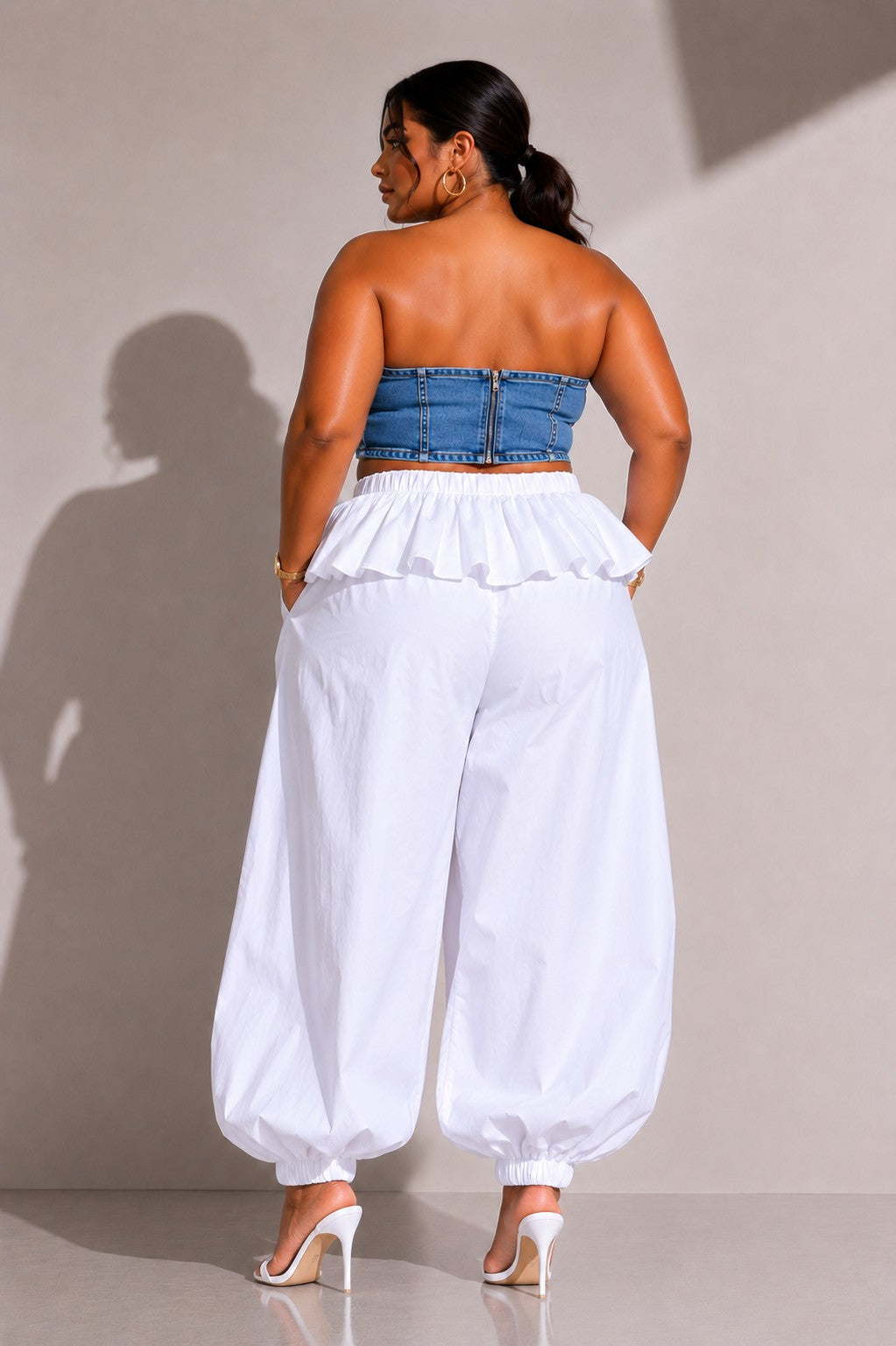 Oversized Overlay Balloon Pants