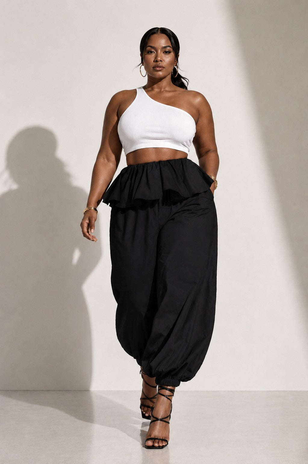 Oversized Overlay Balloon Pants