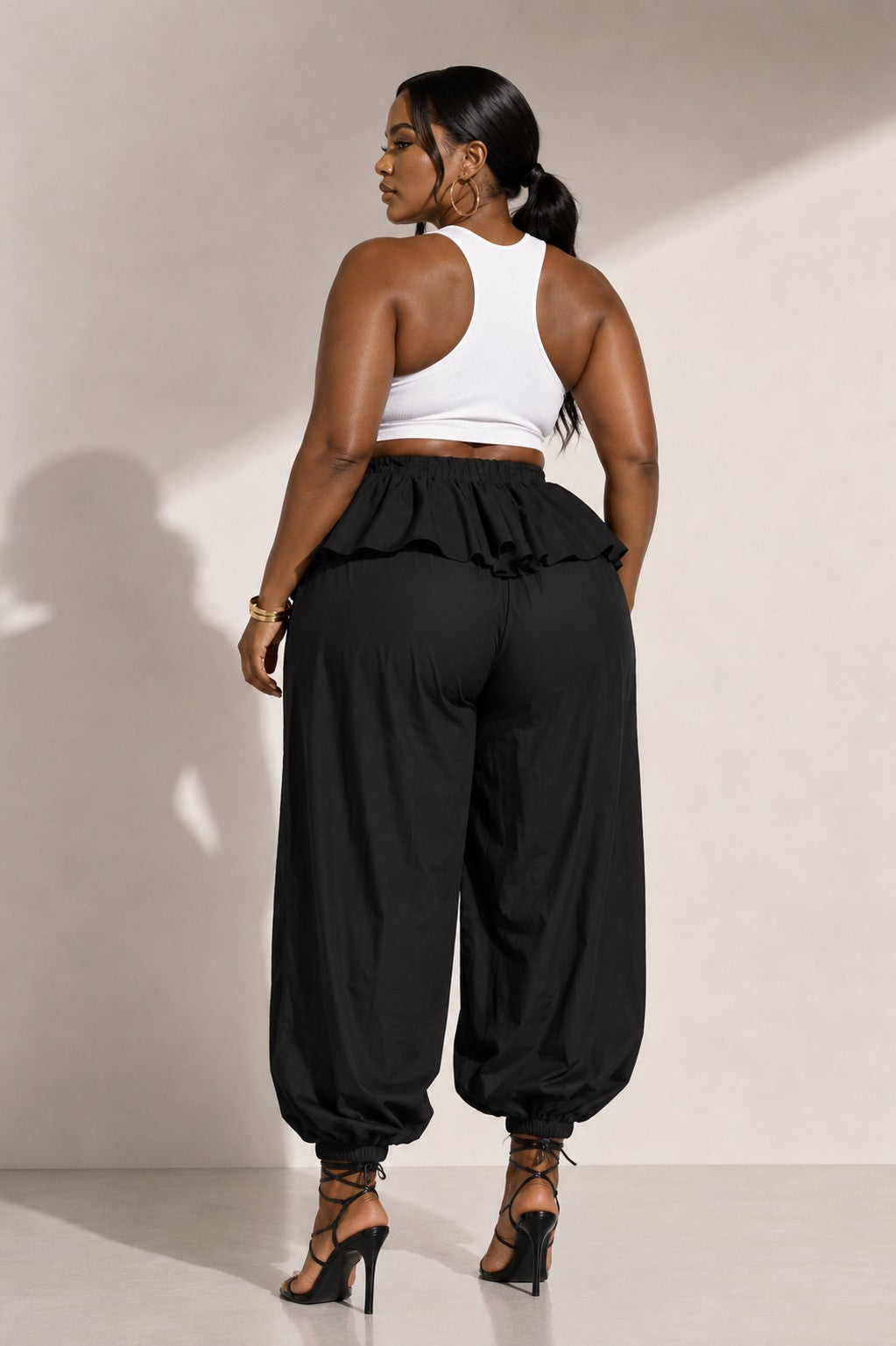 Oversized Overlay Balloon Pants
