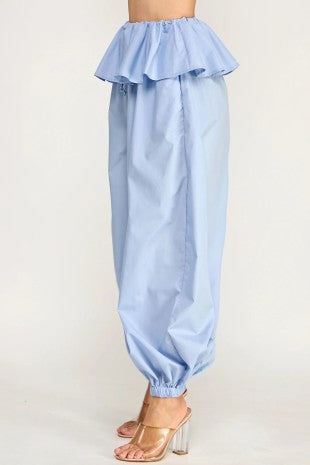 Plus Size Oversized Ruffle Overlay Balloon Pants