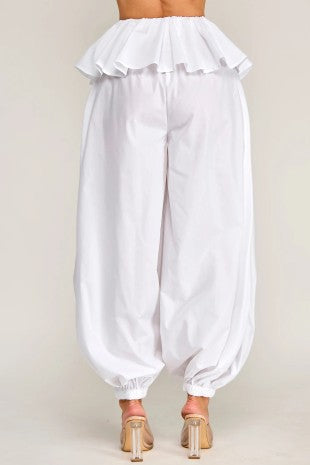 Plus Size Oversized Ruffle Overlay Balloon Pants