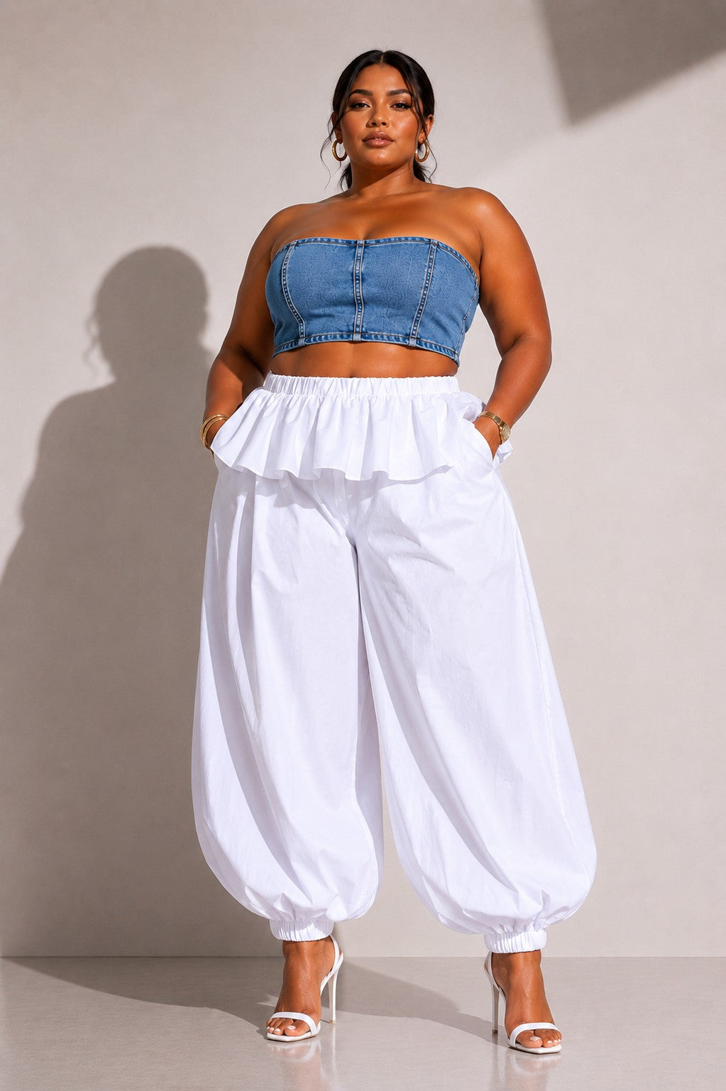 Oversized Overlay Balloon Pants
