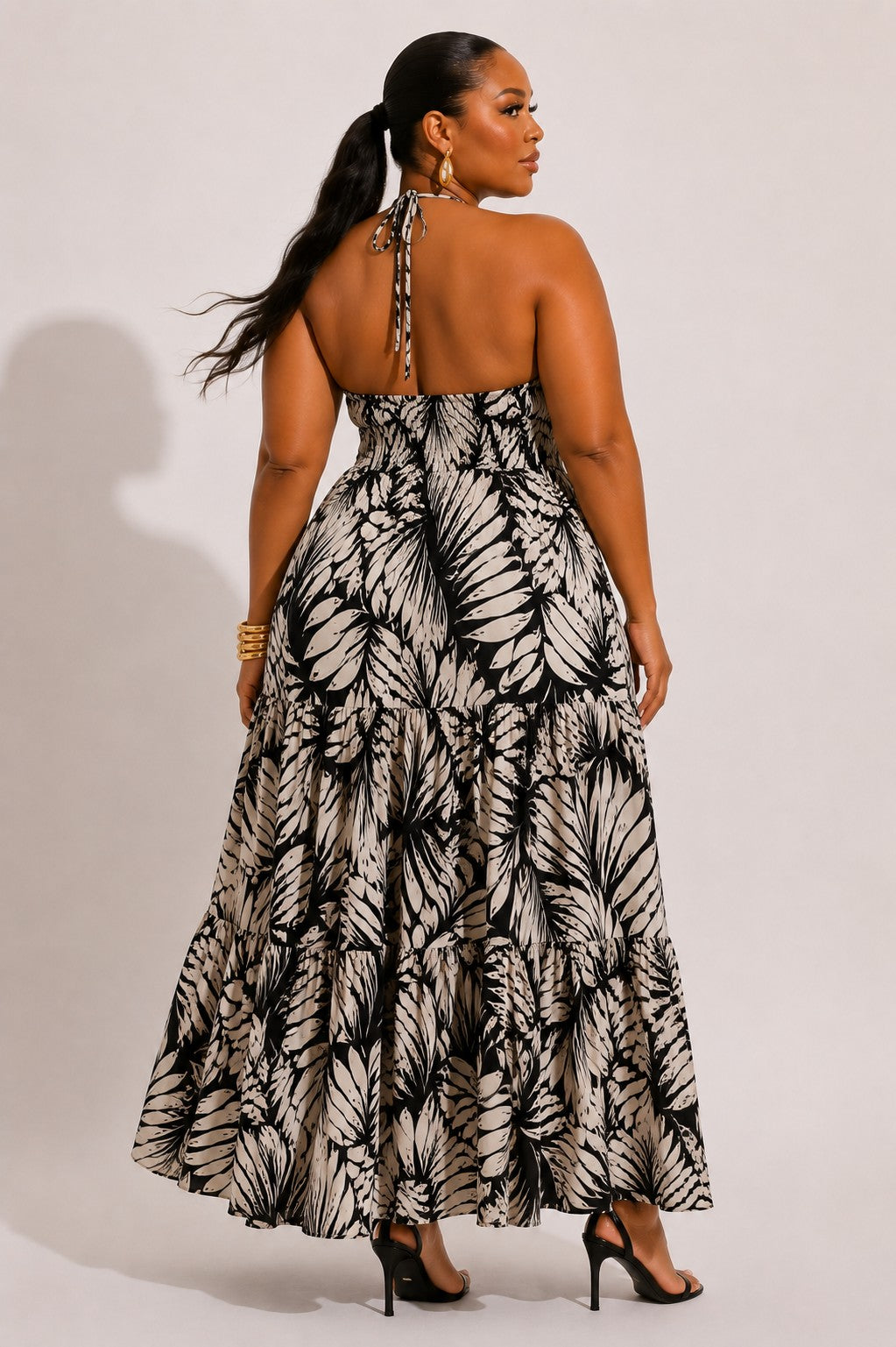 Tropical Print Maxi Dress