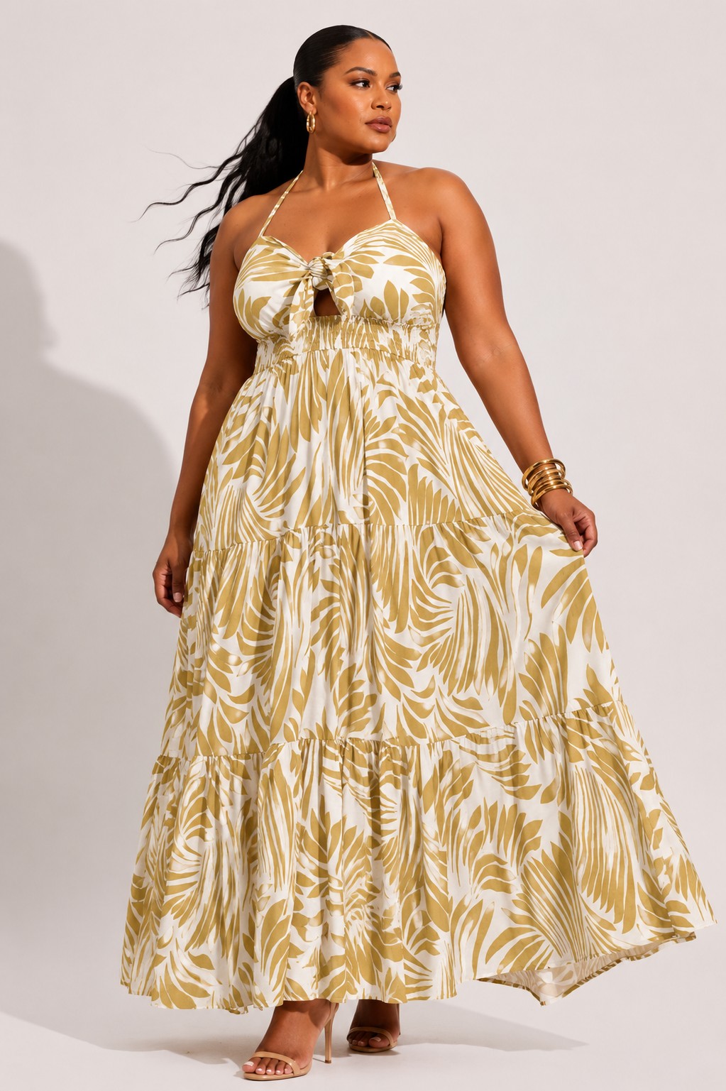 Tropical Print Maxi Dress