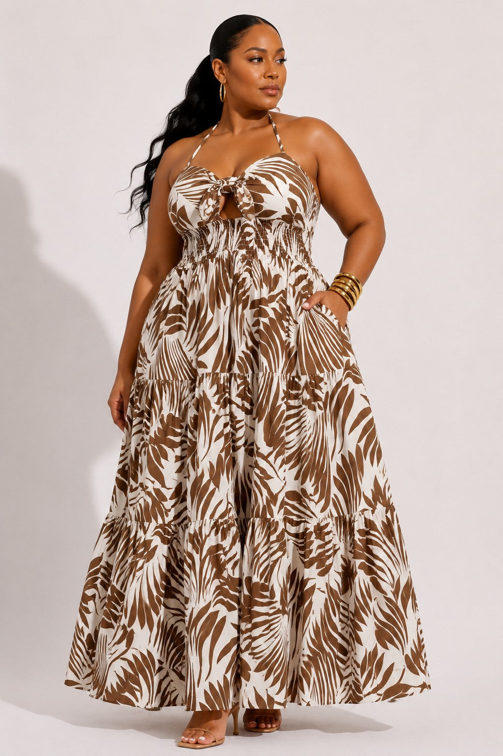 Tropical Print Maxi Dress