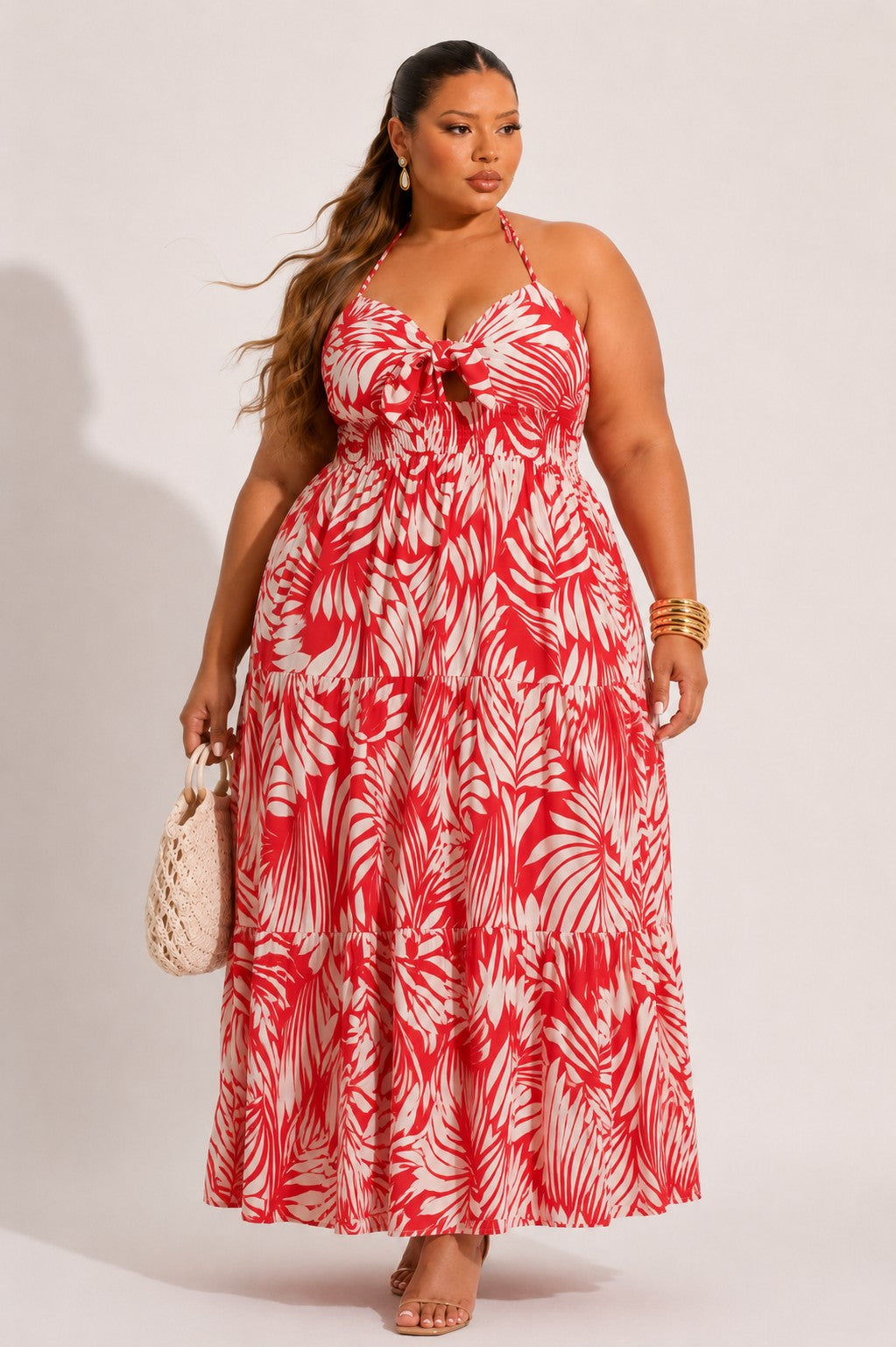 Tropical Print Maxi Dress