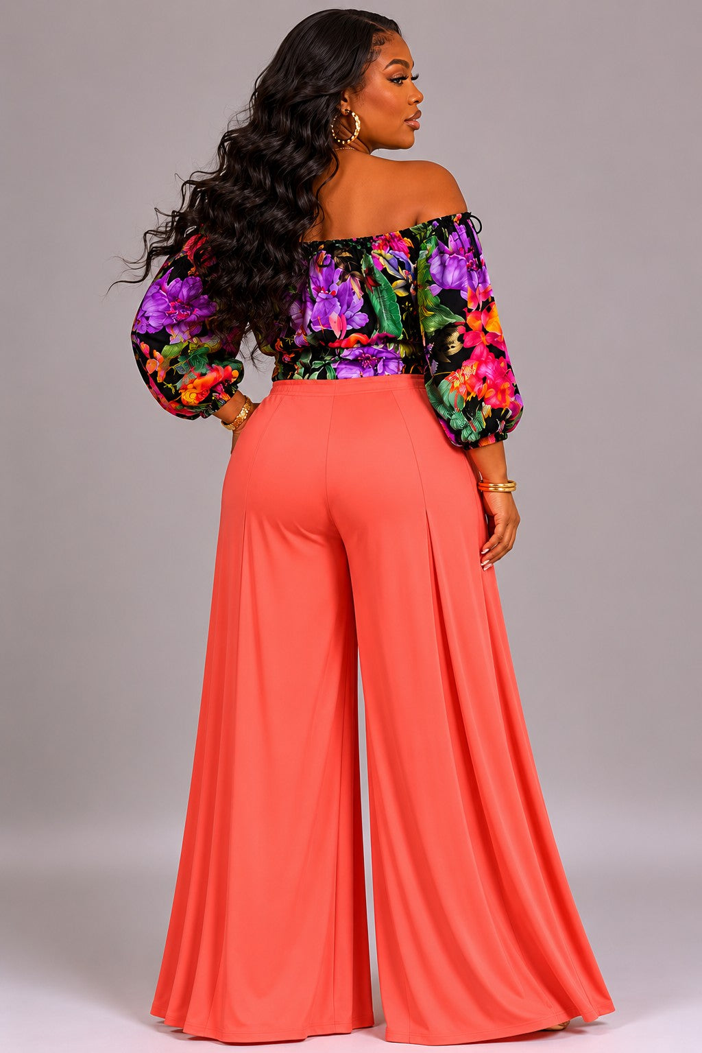 Floral Print Off Shoulder Top