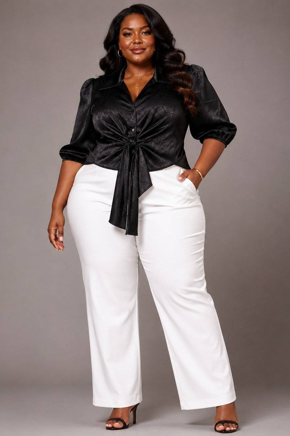 Marika Front Tie Blouse