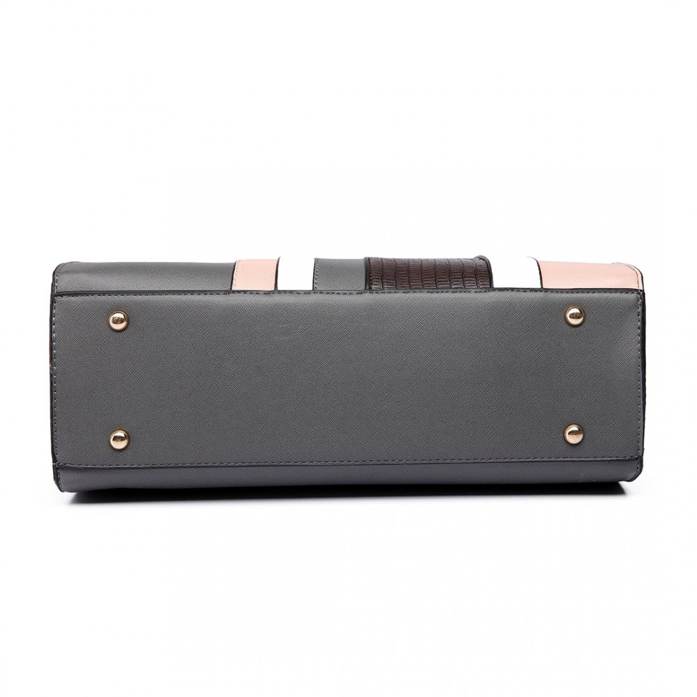 SNAKE SKIN STRIPE HANDBAG