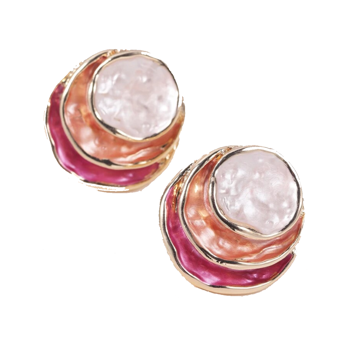 3 Tone Stud Earrings